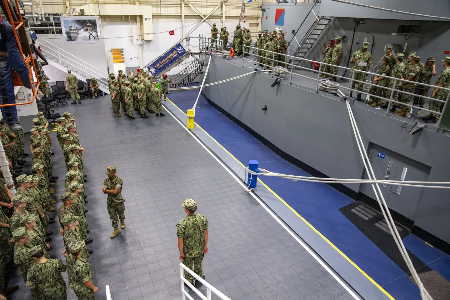 NROTC students lined up during new student indoctrination