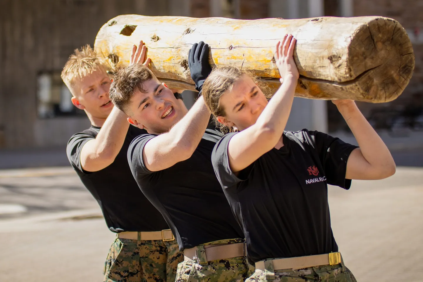 NROTC midshipmen participating in unit training exercises